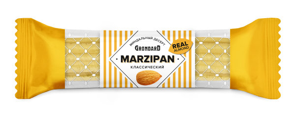№1 TM Grondard   (10361) Батончики НЕглазированные Марципановые Классика, (28шт по 40г)        в Сочи