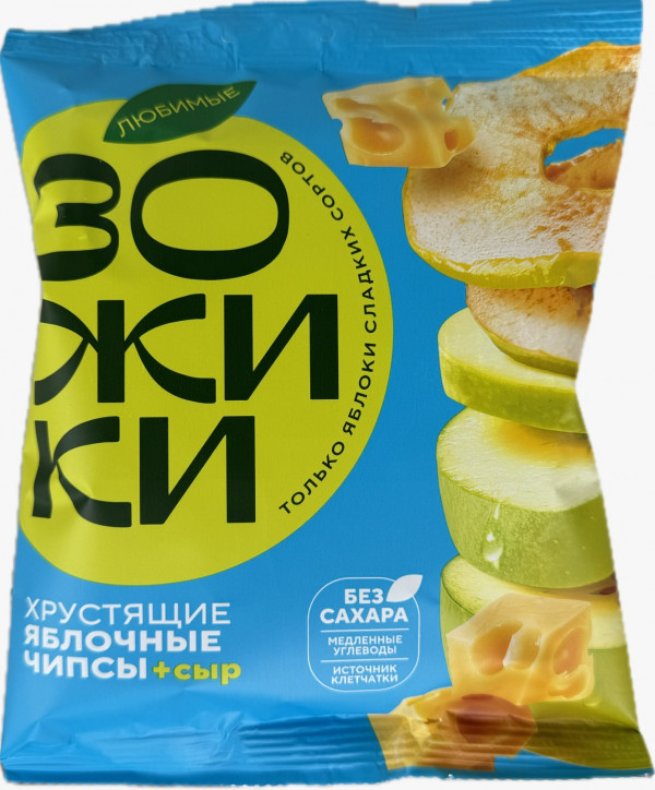 №1 Зожики Яблочные чипсы с сыром, 25г  в Сочи