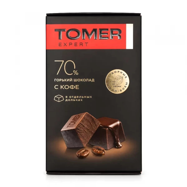 №1 Фабрика Томер  Горький (70%) шоколад с КОФЕ, 90г  в Сочи